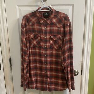 Windriver Flannel Pearl Snap Western Red Black Button Down Shirt Men’s Size XL T